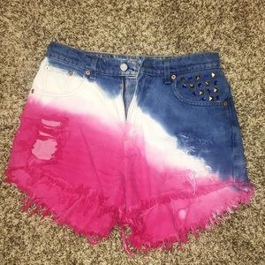 Custom High-Waisted Red/ White/ & Blue Shorts